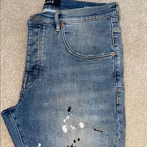 Limited edition PURPLE Jeans with paint splatter